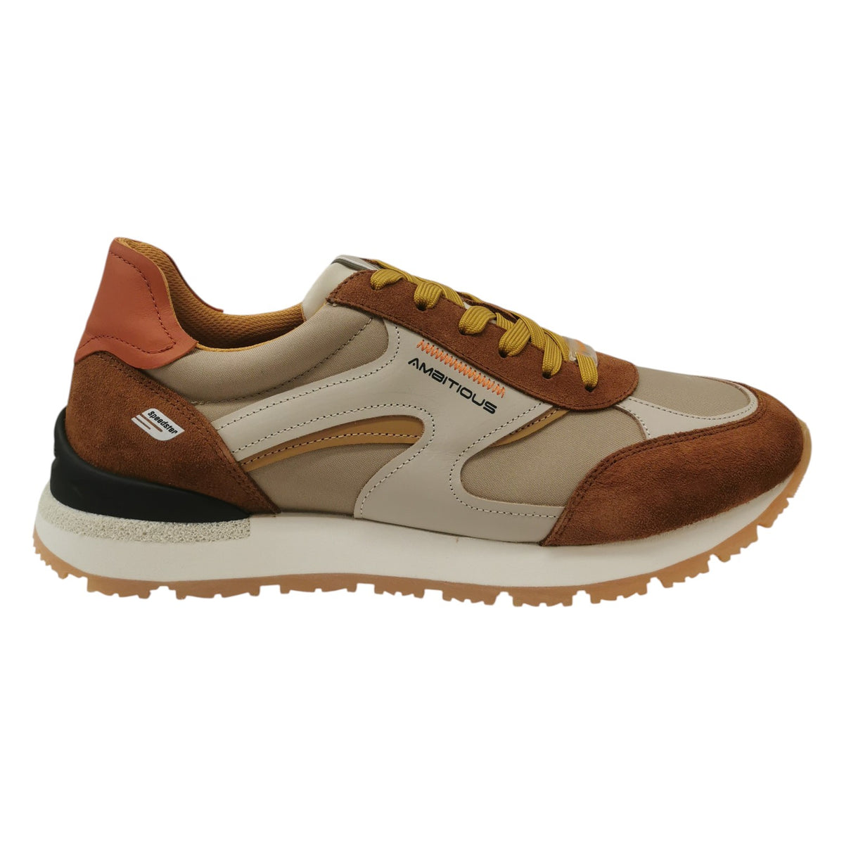 Ambitious Sneakers Uomo in Camoscio e Tessuto Cognac Tortora