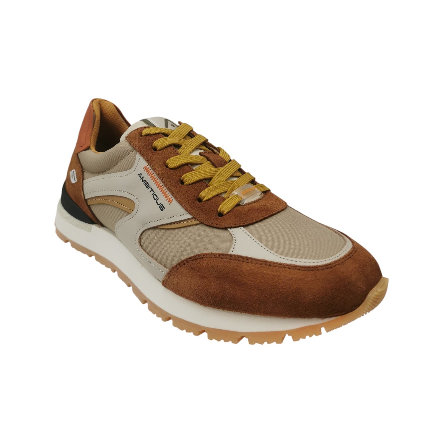 Ambitious Sneakers Uomo in Camoscio e Tessuto Cognac Tortora