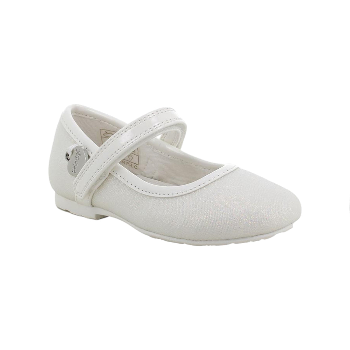 Primigi Ballerina Bambina in Tessuto Bianca con Charm Cuore