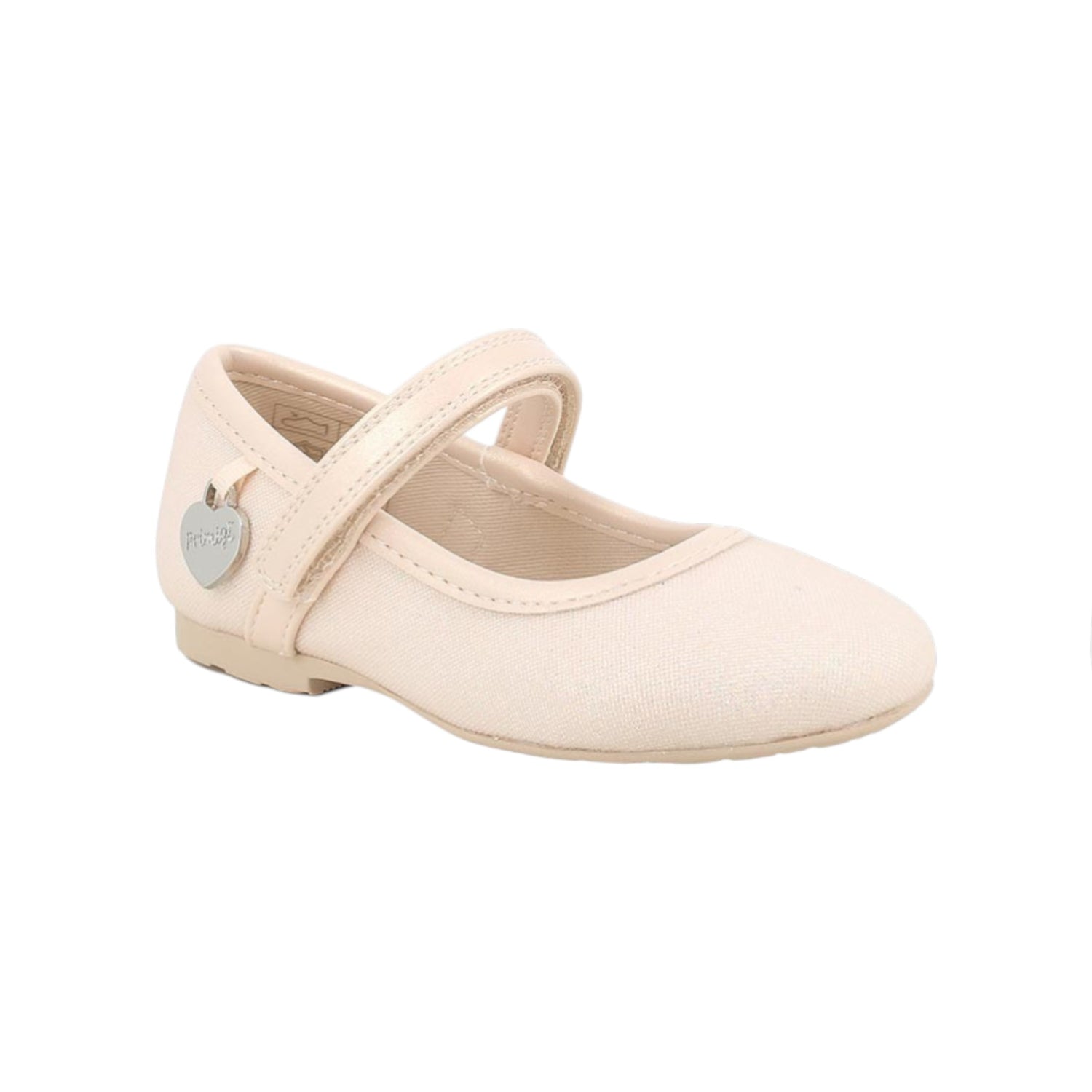 Primigi Ballerina Bambina in Tessuto Cipria con Charm Cuore