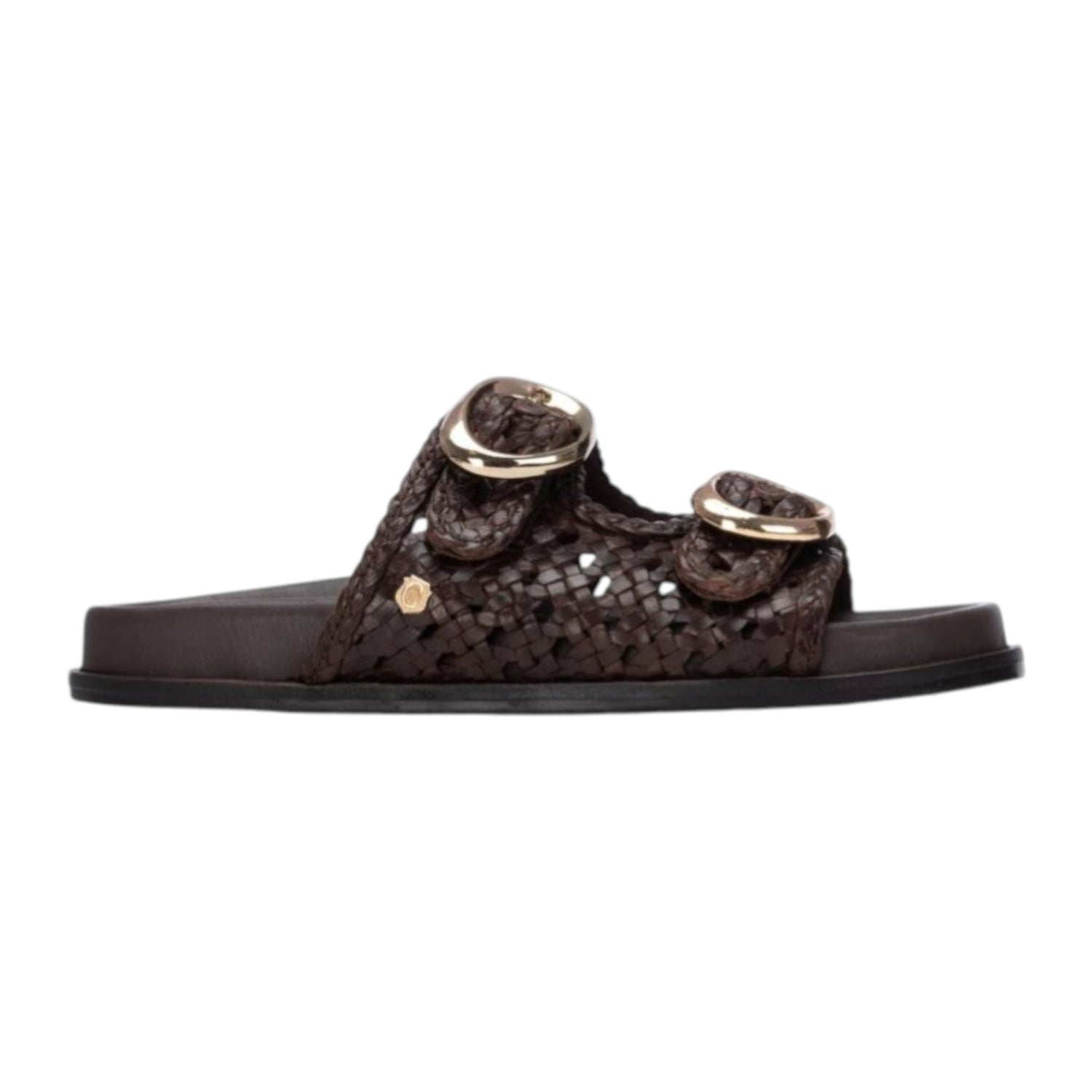 Carmela Ciabatta Donna in Pelle Intrecciata Marrone