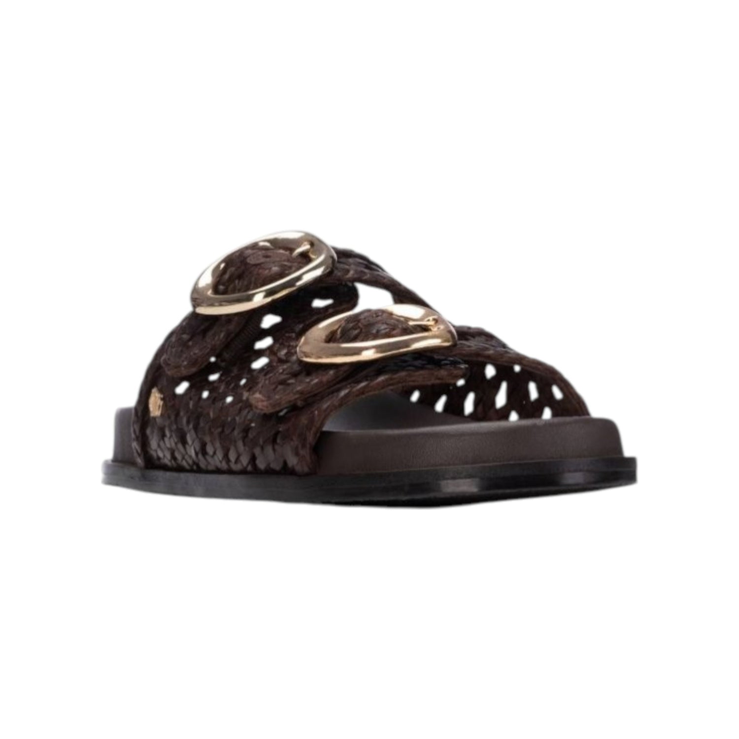 Carmela Ciabatta Donna in Pelle Intrecciata Marrone