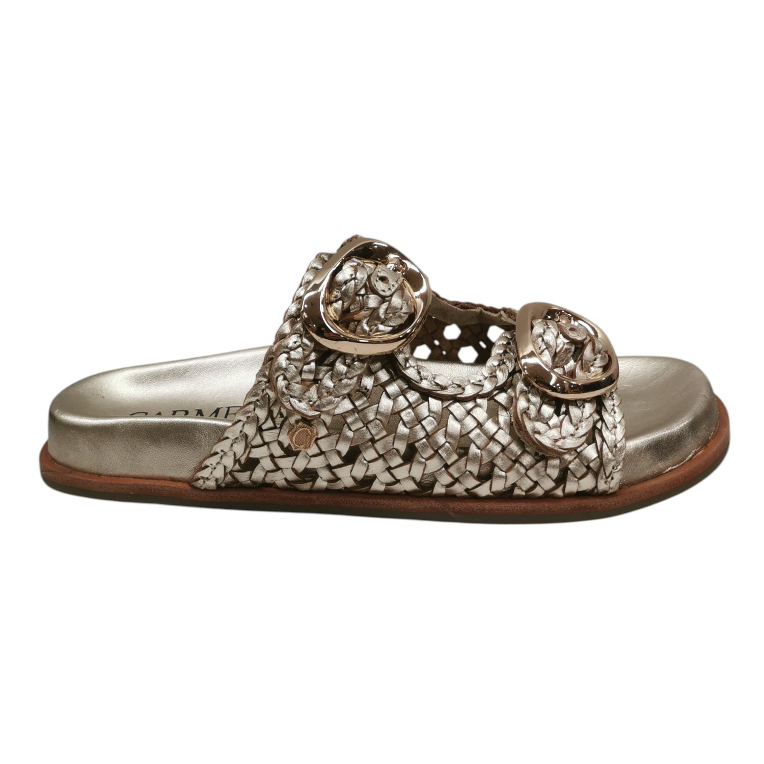 Carmela Ciabatta Donna in Pelle Intrecciata Oro