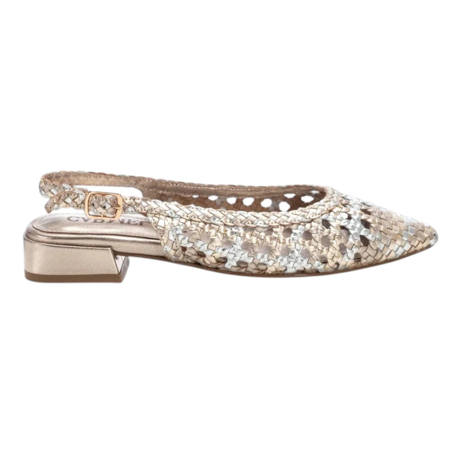 Carmela Chanelle Donna Oro Intrecciata con Tacco Alto 20mm