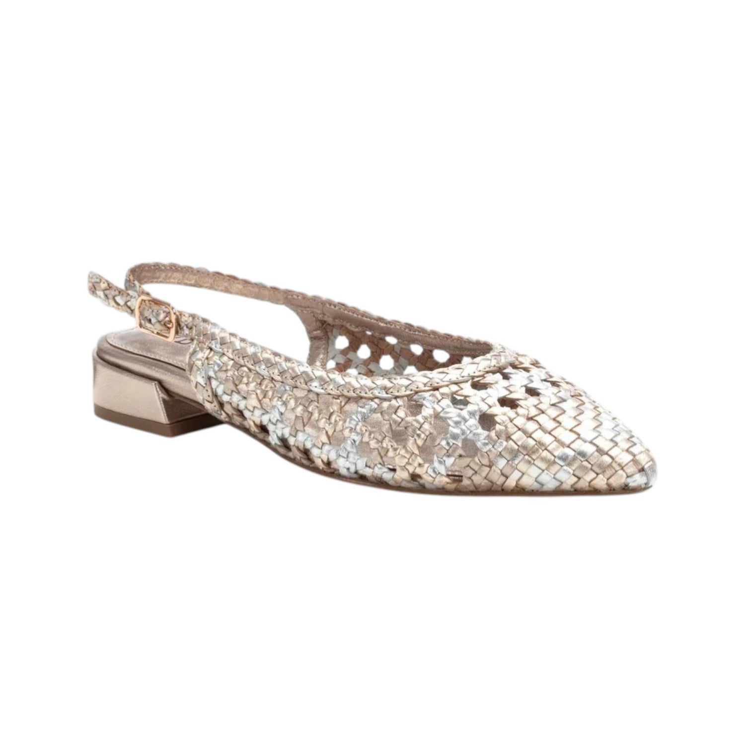 Carmela Chanelle Donna Oro Intrecciata con Tacco Alto 20mm