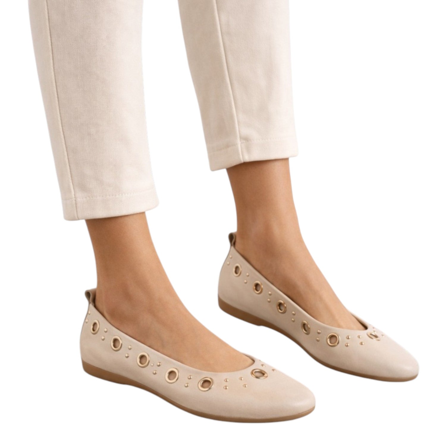 Carmela Ballerina Bassa Donna in Pelle Ghiaccio