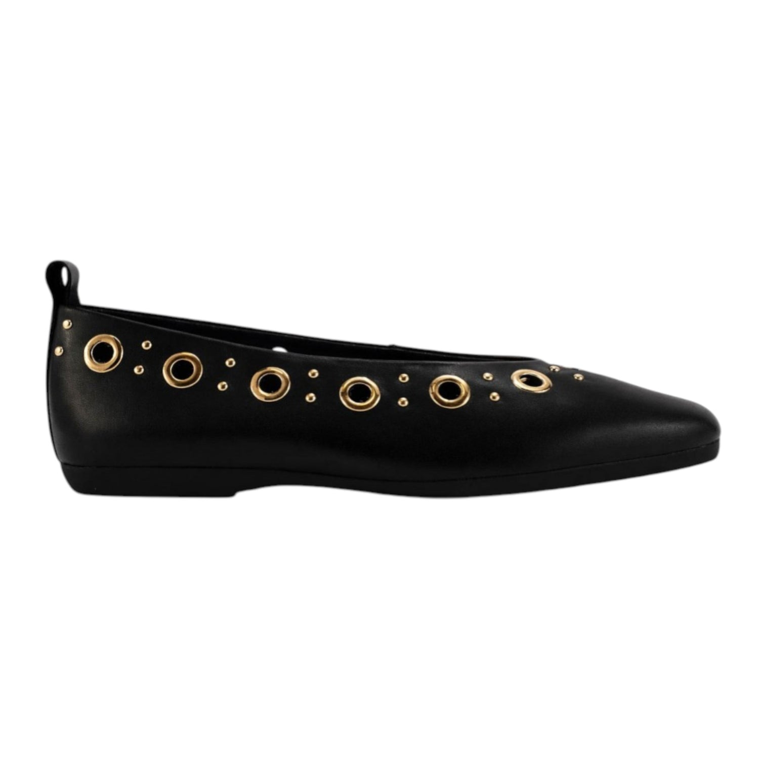 Carmela Ballerina Bassa Donna in Pelle Nera