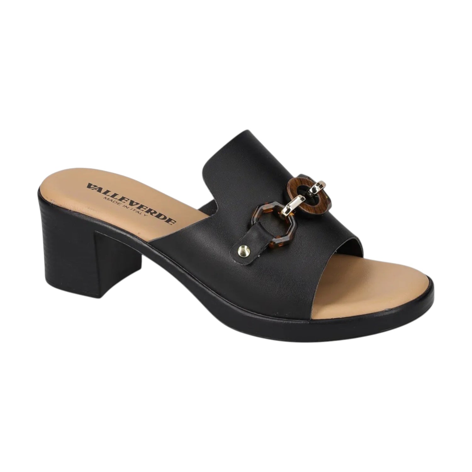 Valleverde Scalzato Donna Nero con Morsetto e Tacco Alto 60mm