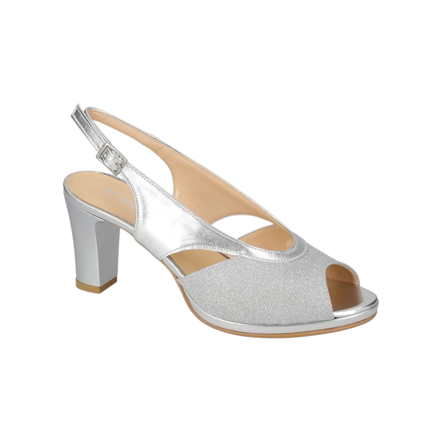 Valleverde Sandalo Donna Argento con Plateau e Tacco Alto 80mm