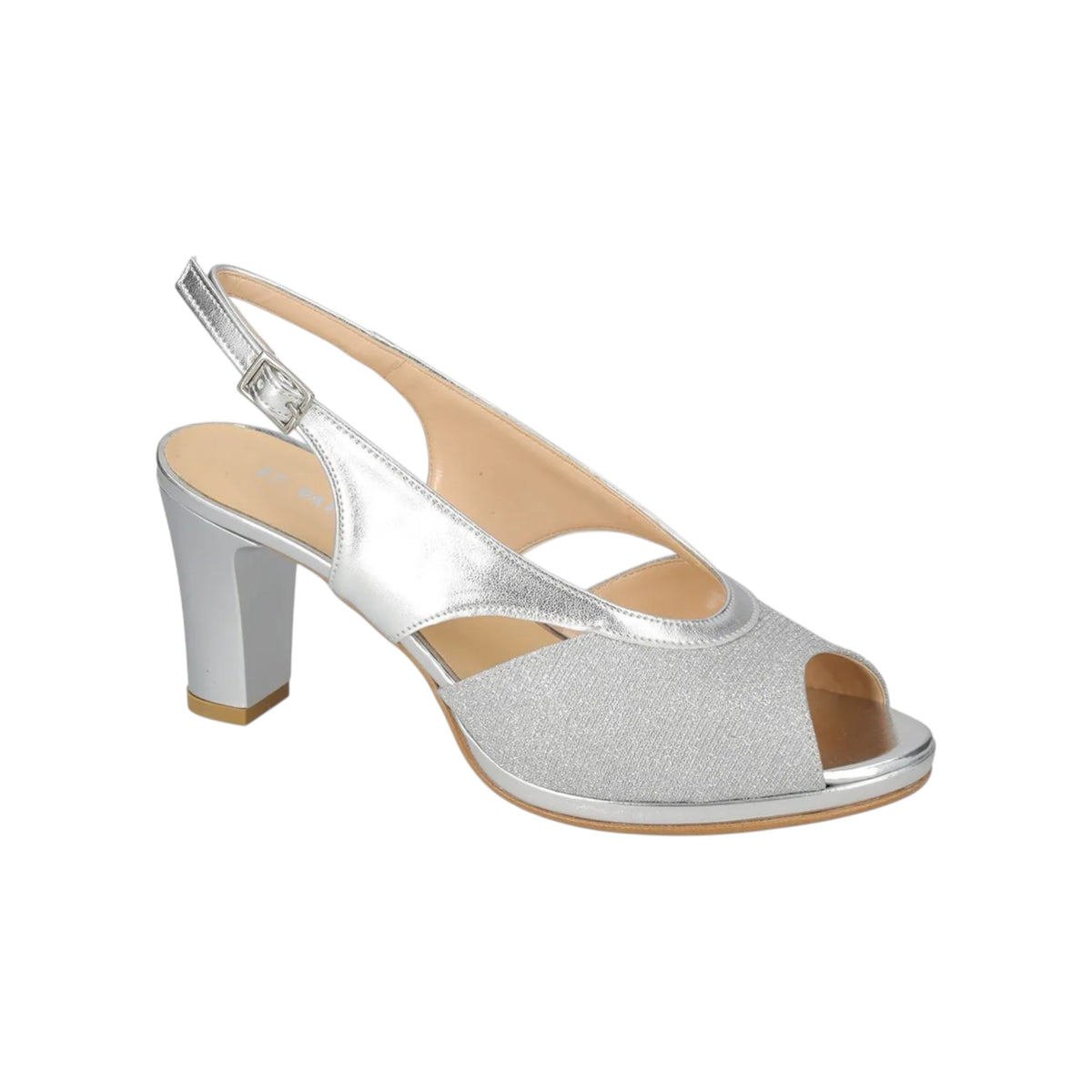 Valleverde Sandalo Donna Argento con Plateau e Tacco Alto 80mm