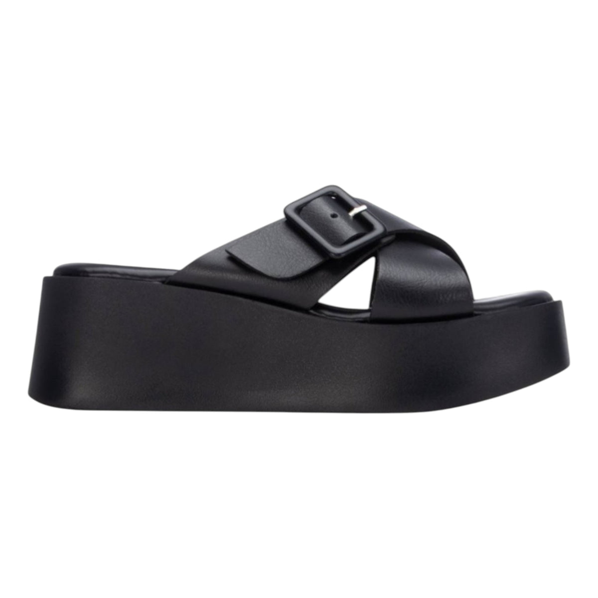 Refresh Ciabatta Donna in Ecopelle Nera con Zeppa Alta 60mm