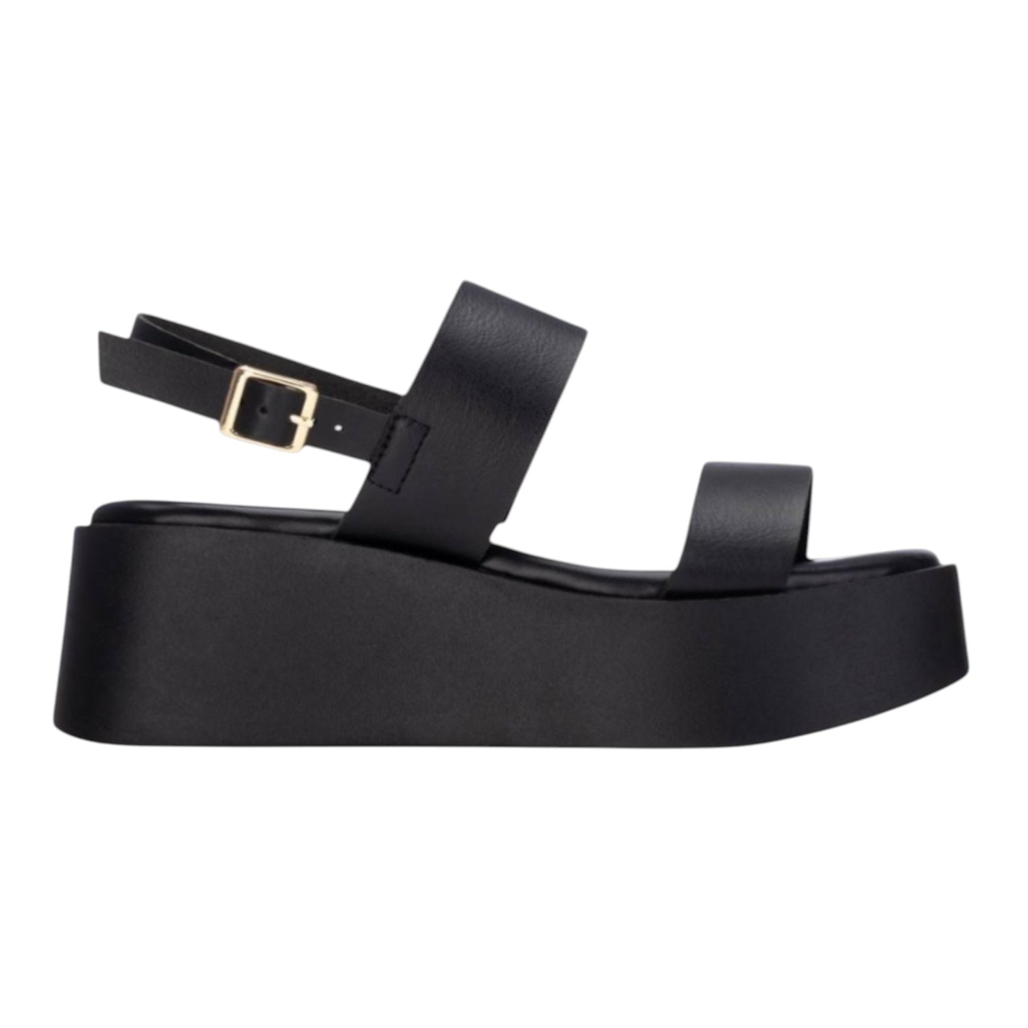 Refresh Sandalo Donna in Ecopelle Nera con Zeppa Alta 60mm