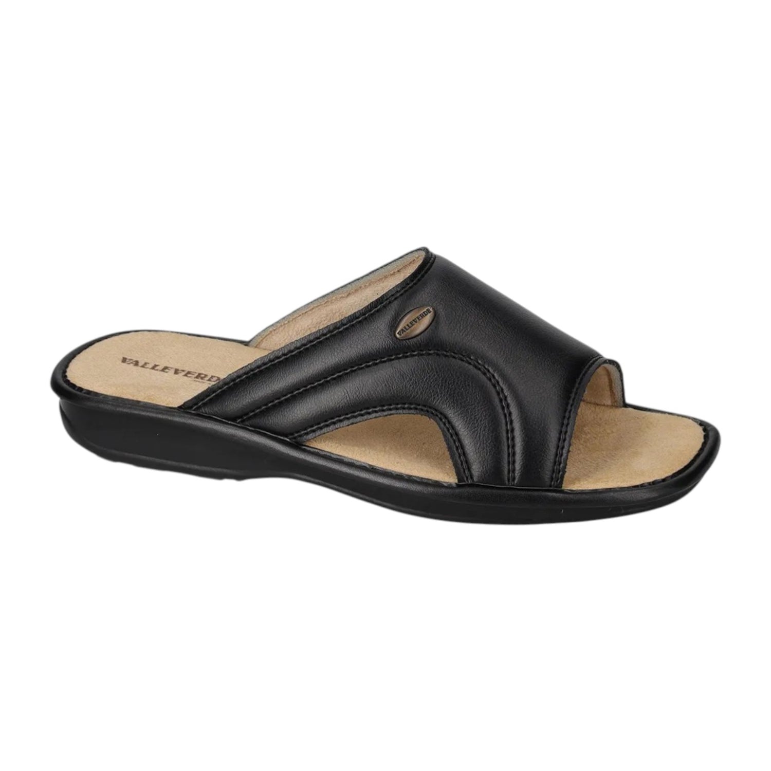 Valleverde Ciabatta Uomo in Ecopelle Nera
