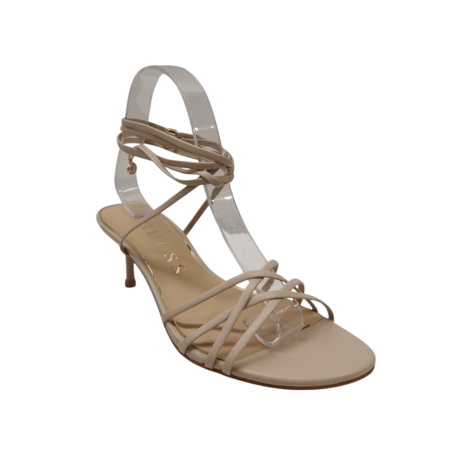 Guess Sandalo alla Schiava Donna Crema con Tacco Alto 70mm