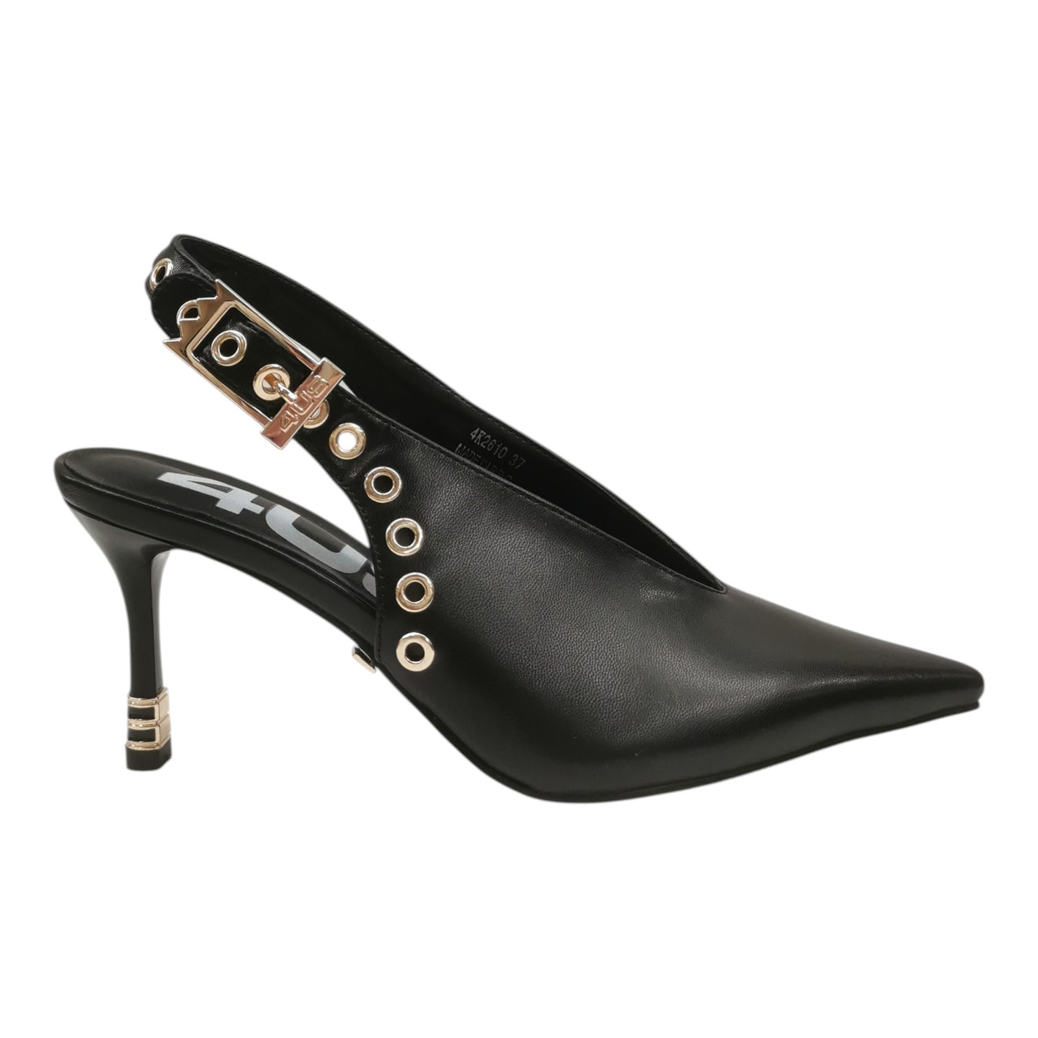 4Us Chanelle Donna in Ecopelle Nera con Tacco Alto 70mm