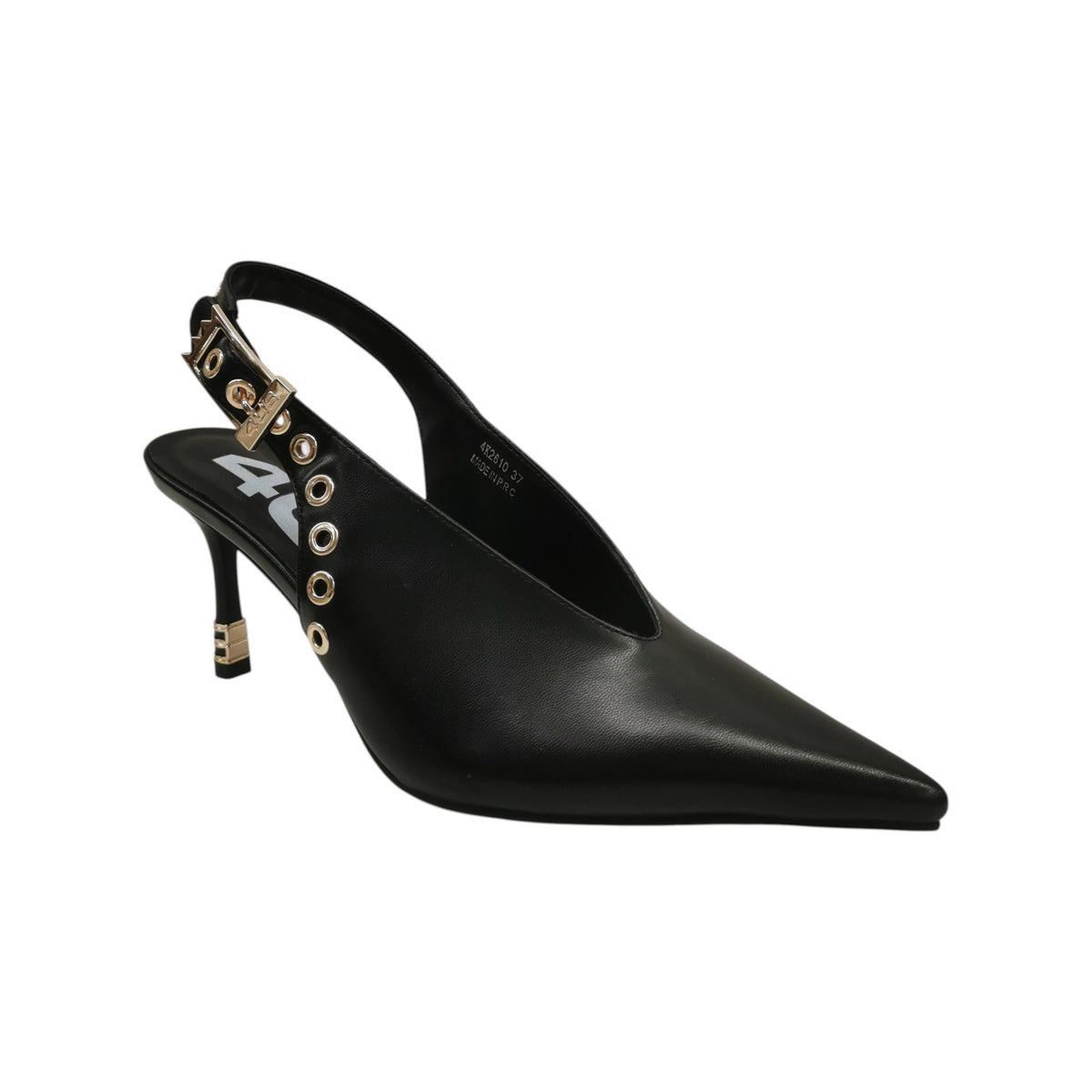 4Us Chanelle Donna in Ecopelle Nera con Tacco Alto 70mm