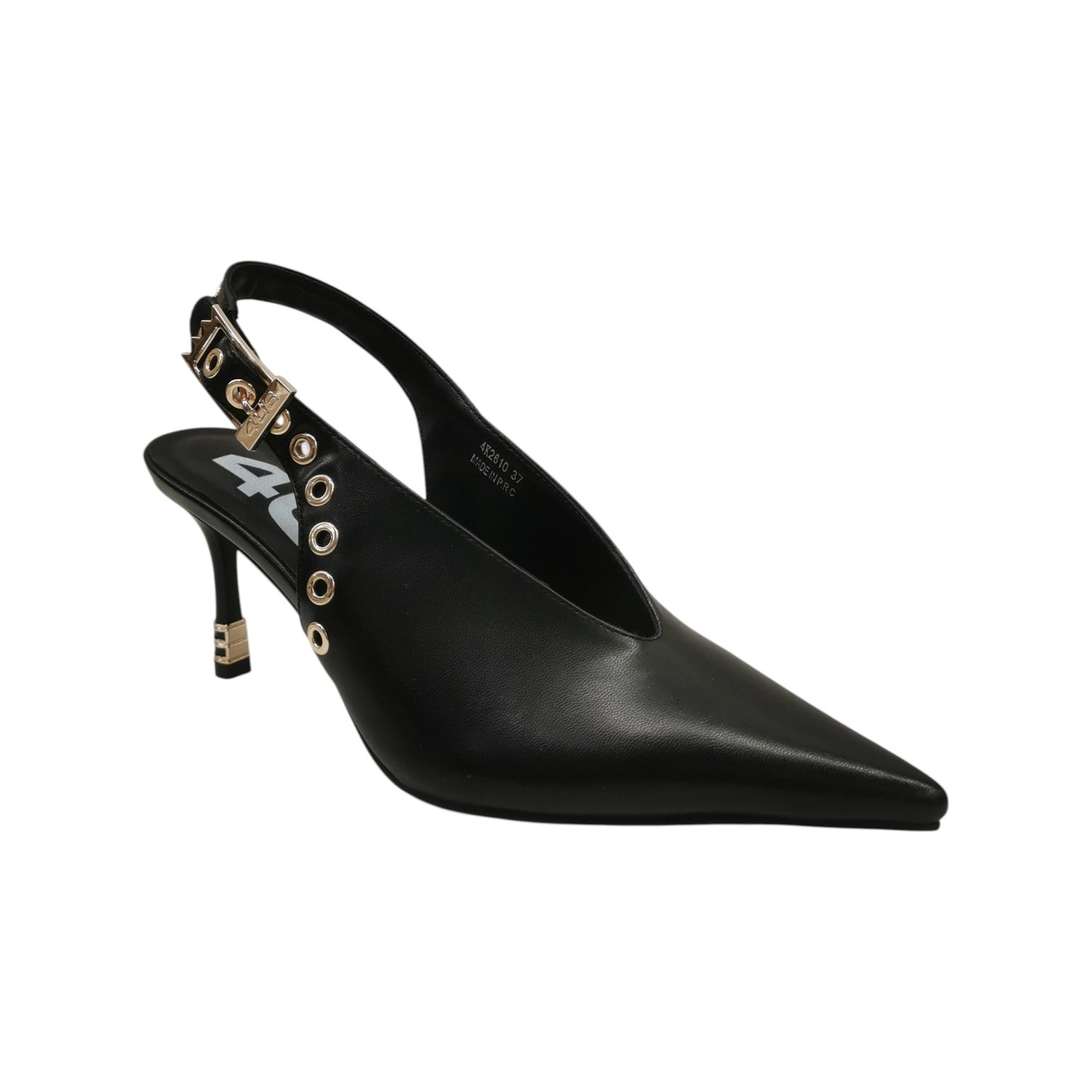 4Us Chanelle Donna in Ecopelle Nera con Tacco Alto 70mm