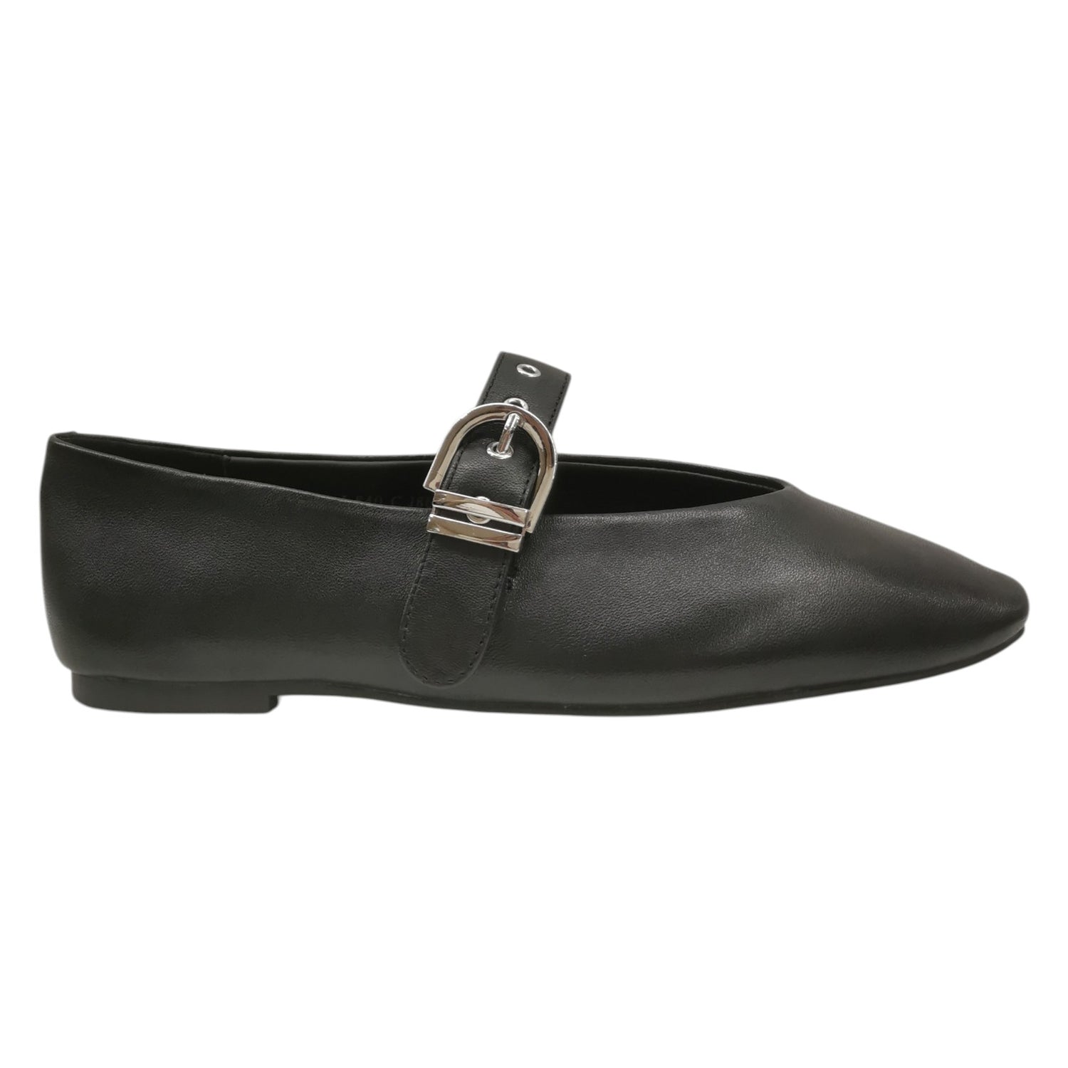 Janet&Janet Ballerina Donna in Pelle Nera con Cinturino