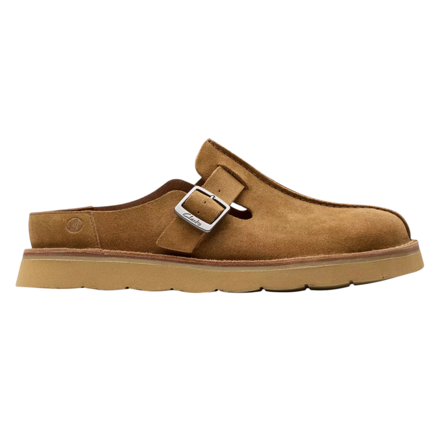 Clarks Solsbury Mule Sabot Uomo in Pelle Scamosciata Cuoio