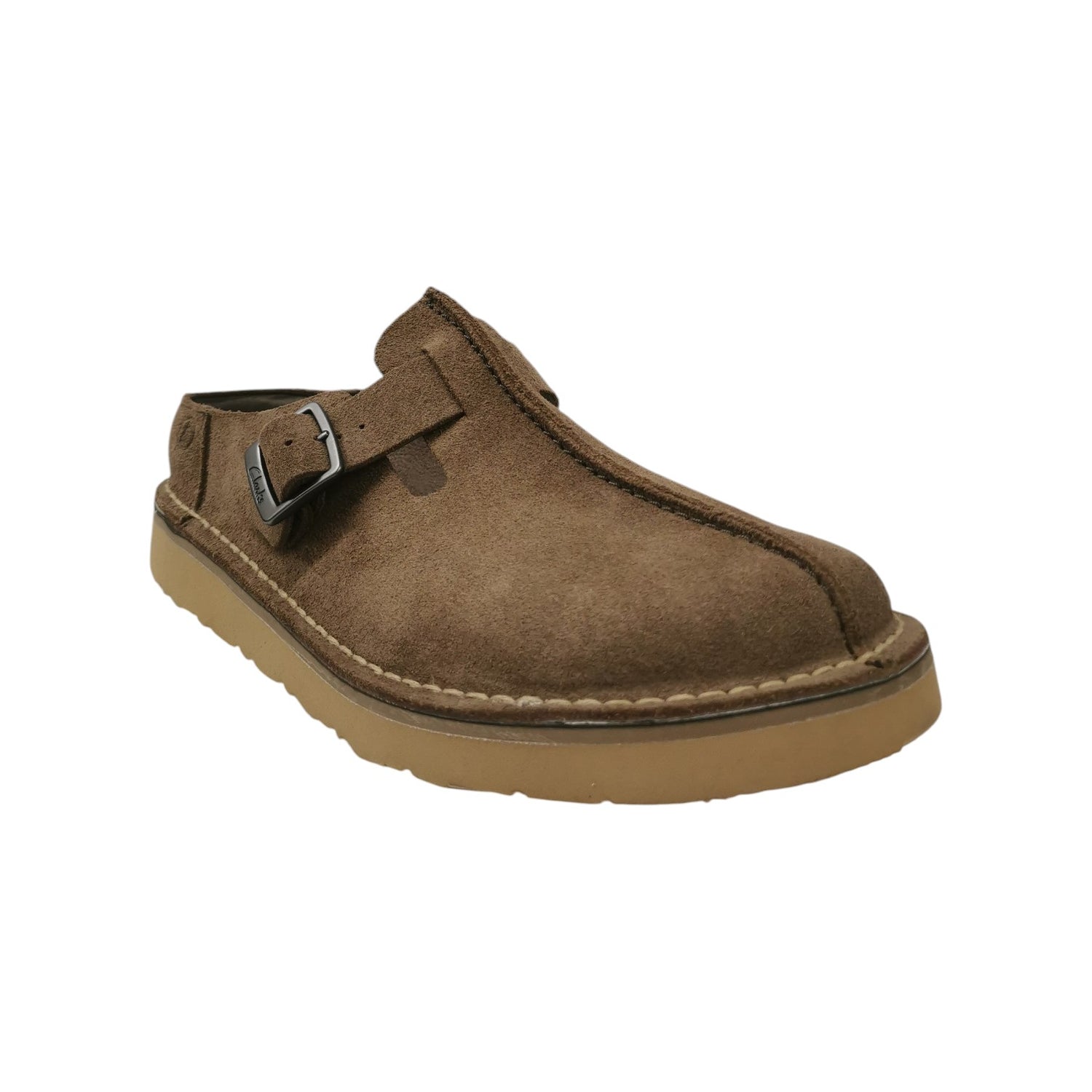 Clarks Solsbury Mule Sabot Uomo in Pelle Scamosciata Kaki
