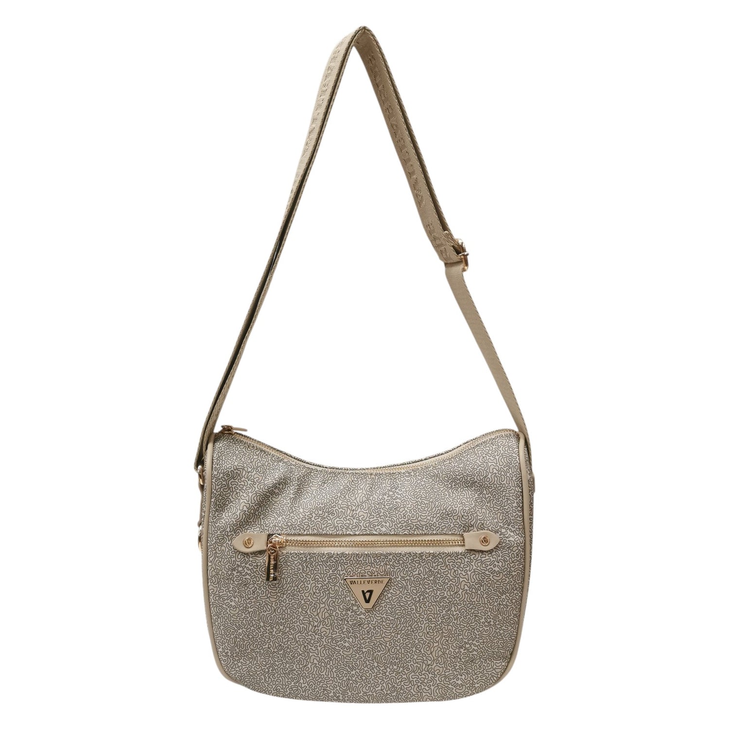 Valleverde Borsa a Spalla Donna in Tessuto Beige