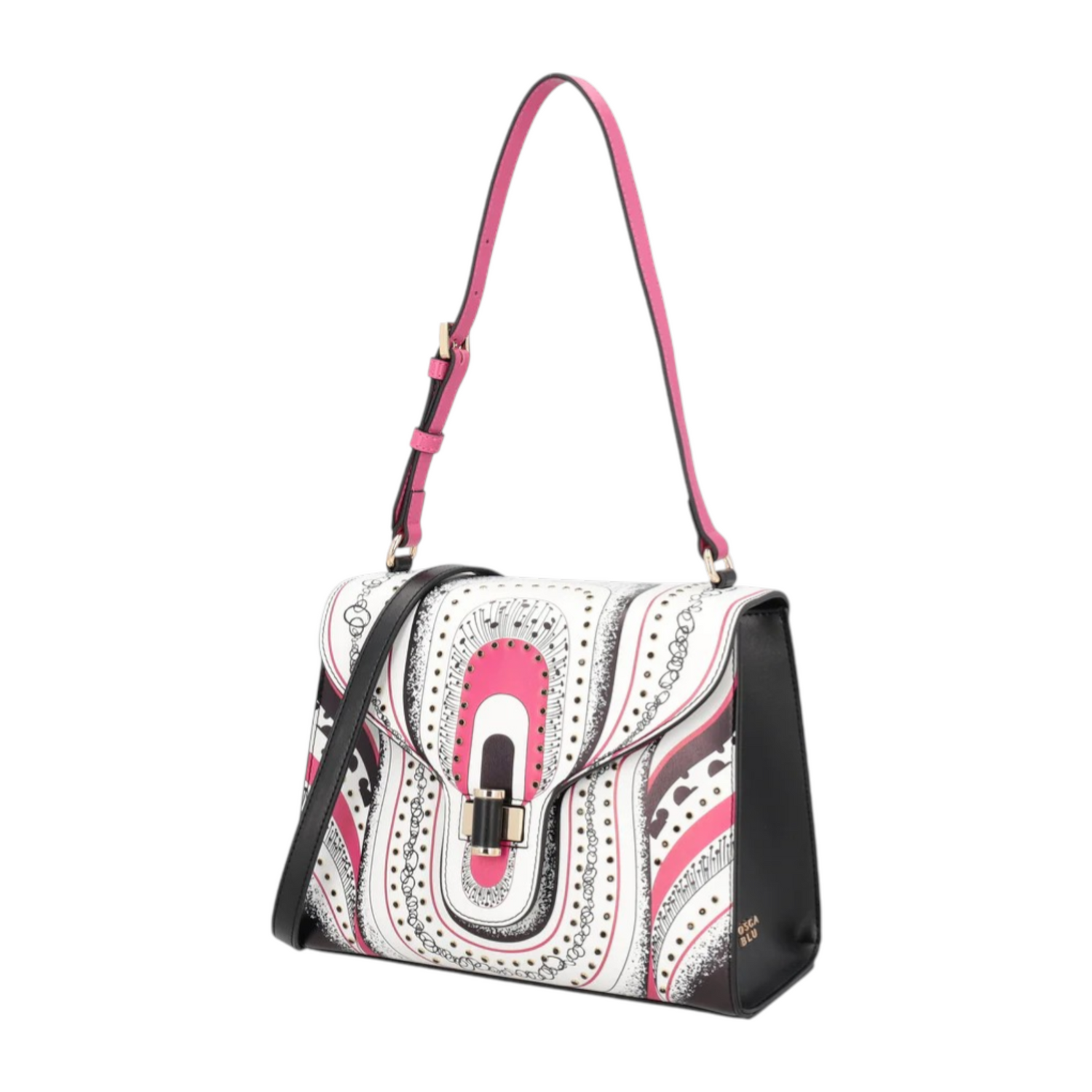 Tosca Blu Borsa a Spalla Donna Grace Multicolor con Stampa e Micro Borchie