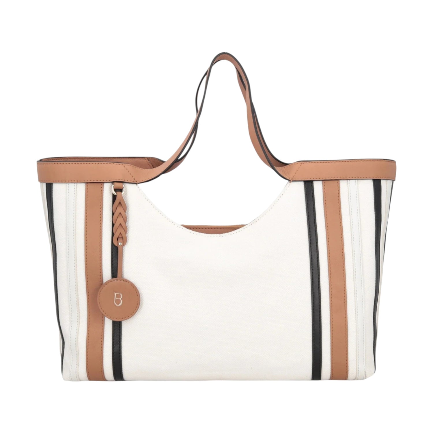 Tosca Blu Borsa a Mano Grande Donna Portofino in Tessuto e Pelle Biscotto