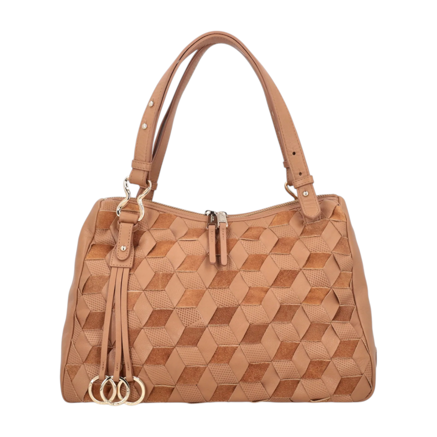 Tosca Blu Borsa a Spalla Donna Susan in Pelle Intrecciata Biscotto