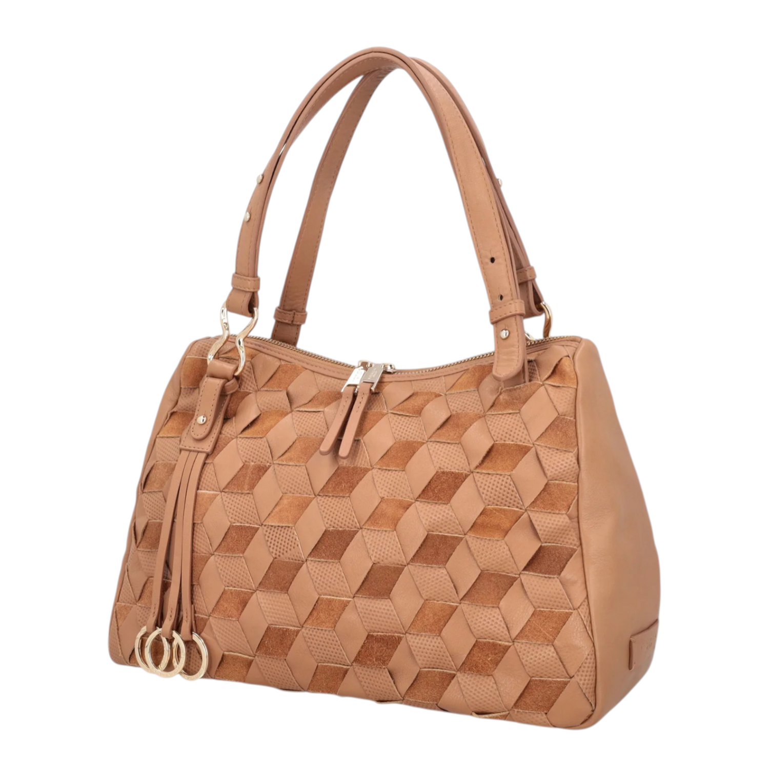 Tosca Blu Borsa a Spalla Donna Susan in Pelle Intrecciata Biscotto