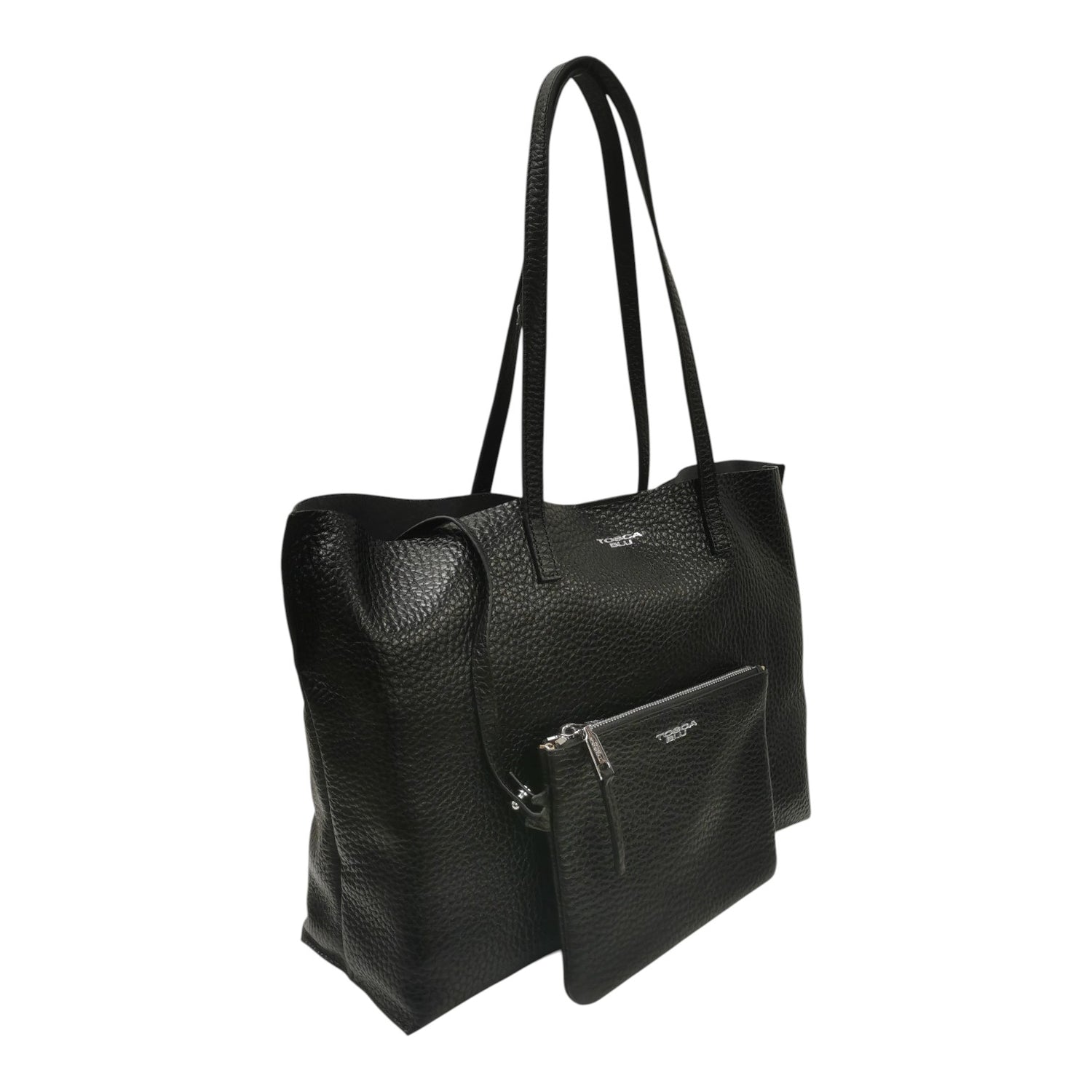 Tosca Blu Shopper Donna in Pelle Nera con Pochette