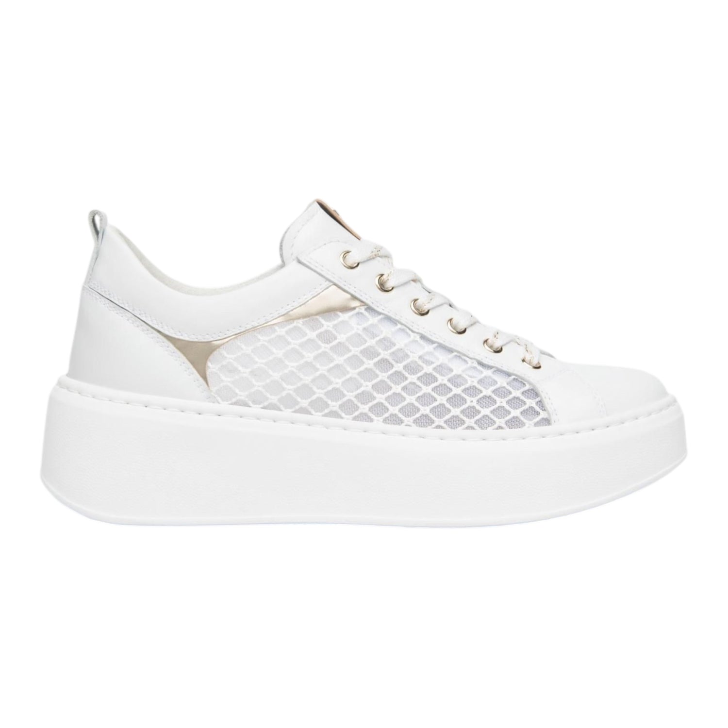 Nero Giardini Sneakers Donna in Pelle e Rete Bianca