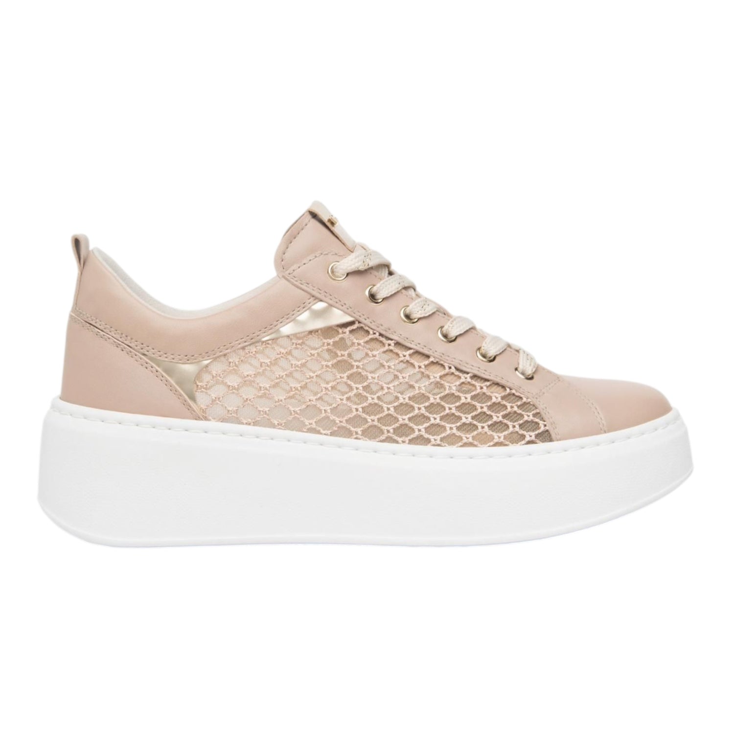 Nero Giardini Sneakers Donna in Pelle e Rete Rosa