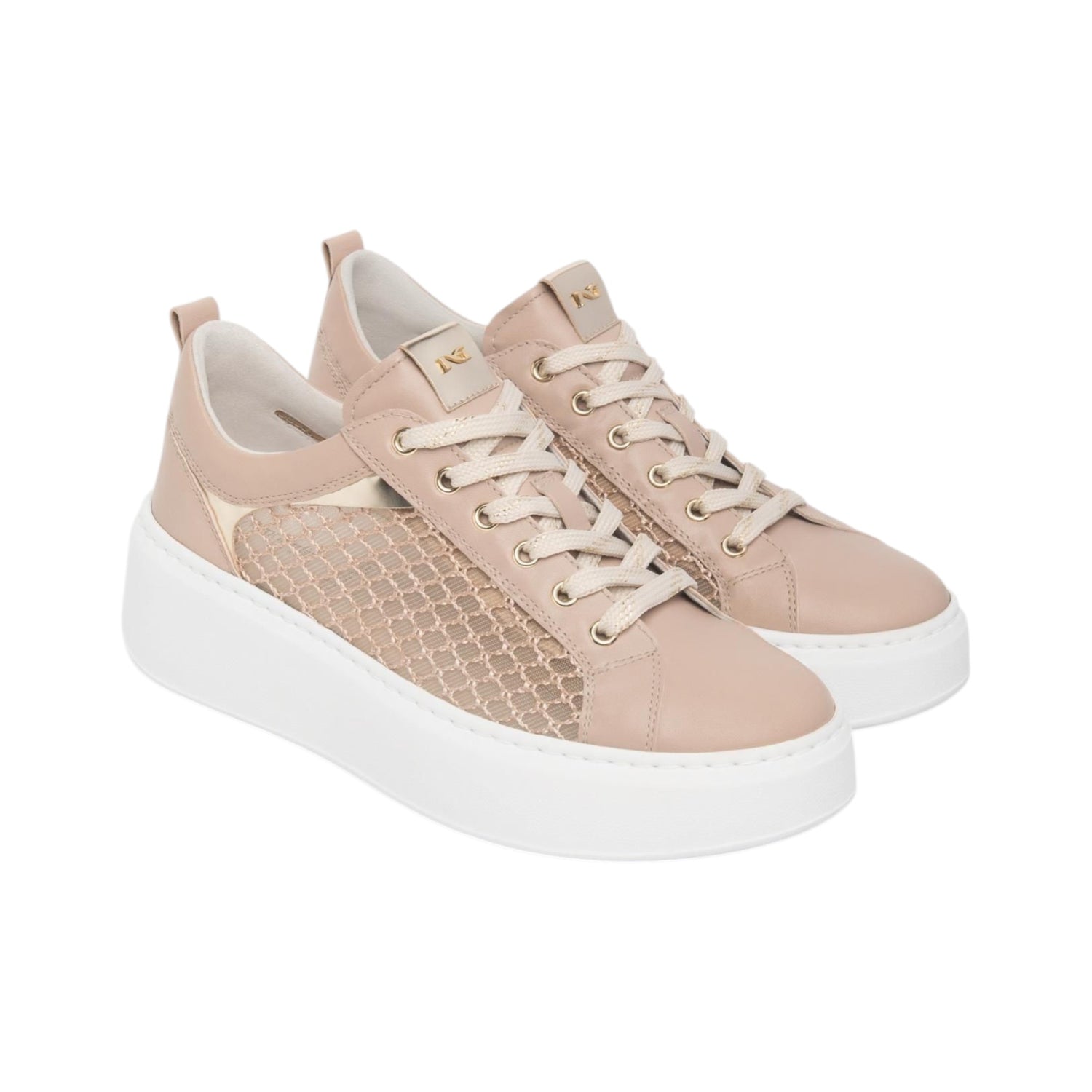 Nero Giardini Sneakers Donna in Pelle e Rete Rosa