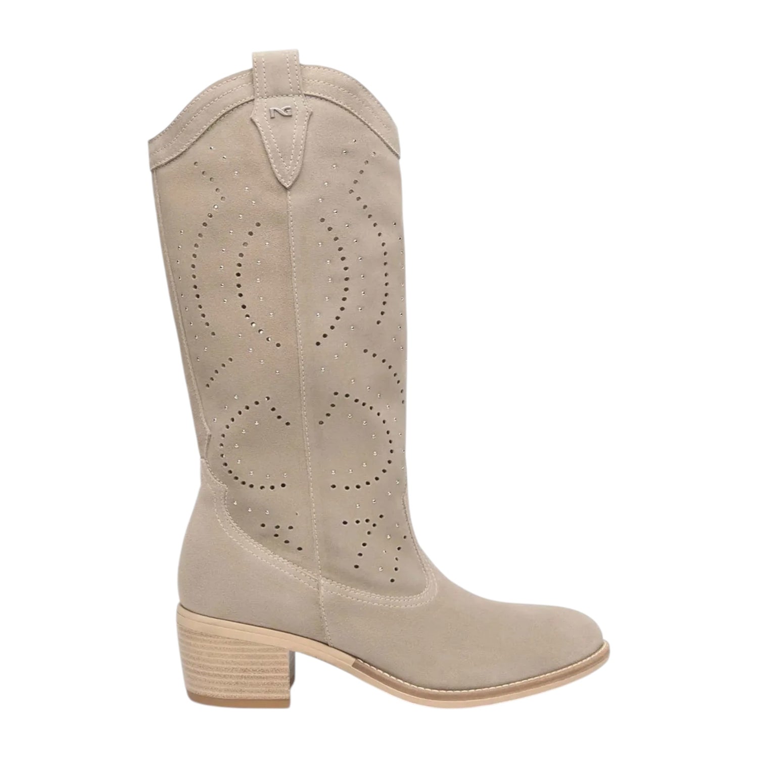 Nero Giardini Stivale Donna in Camoscio Traforato Creta con Tacco Alto 50mm