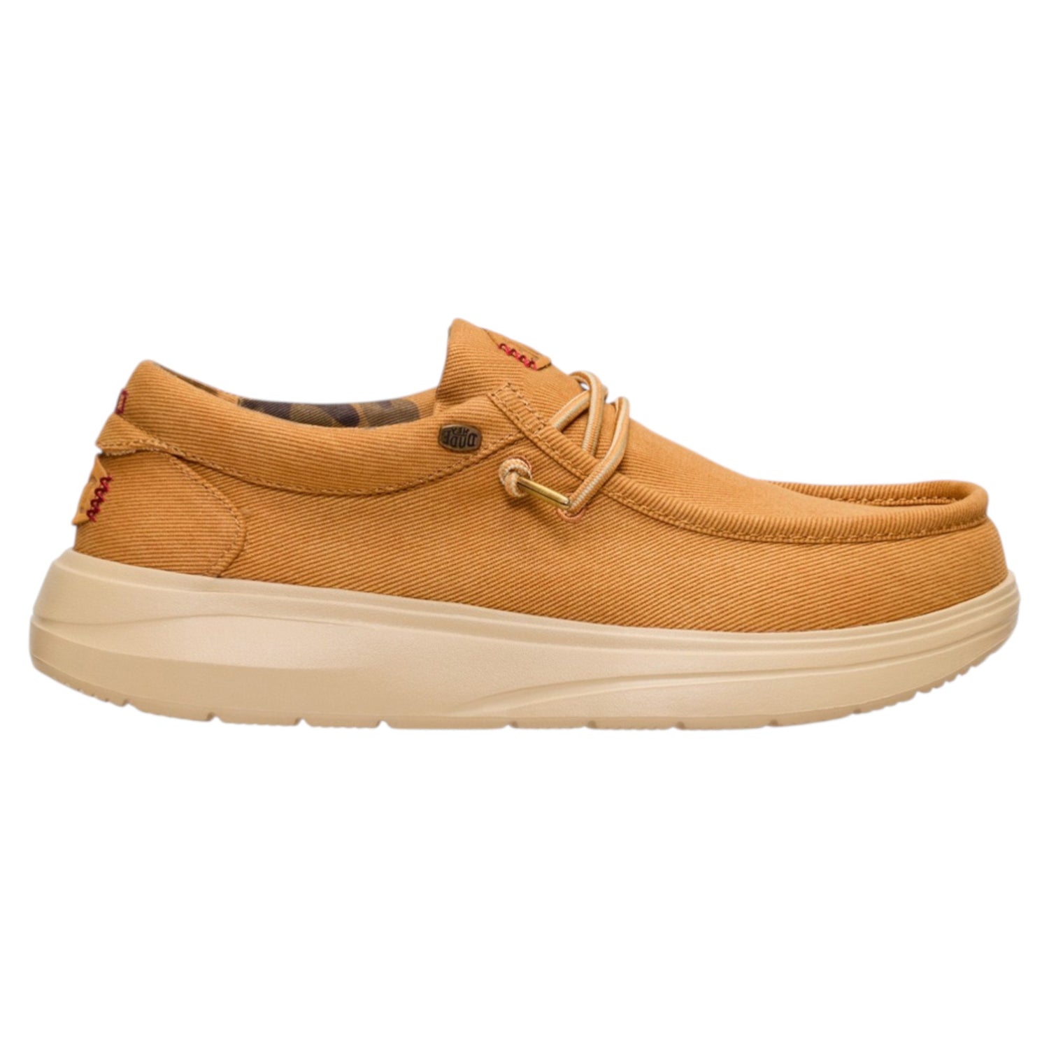 Hey Dude Wally Comf Worn Twill Slip On Uomo Cuoio Oliva