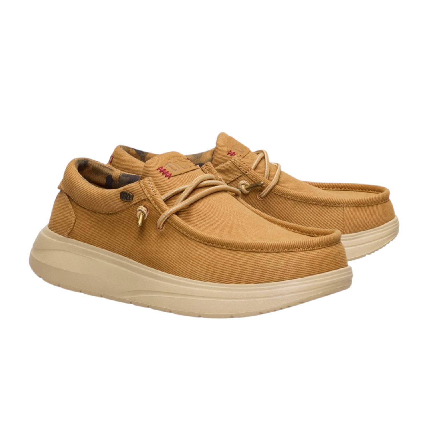 Hey Dude Wally Comf Worn Twill Slip On Uomo Cuoio Oliva