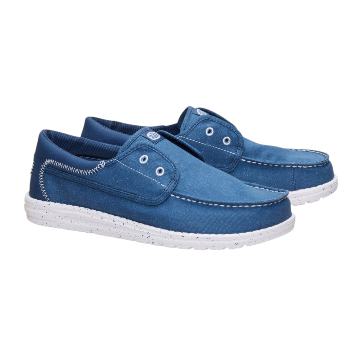 Hey Dude Wally Cru Stretch Canvas Slip On Uomo Blu