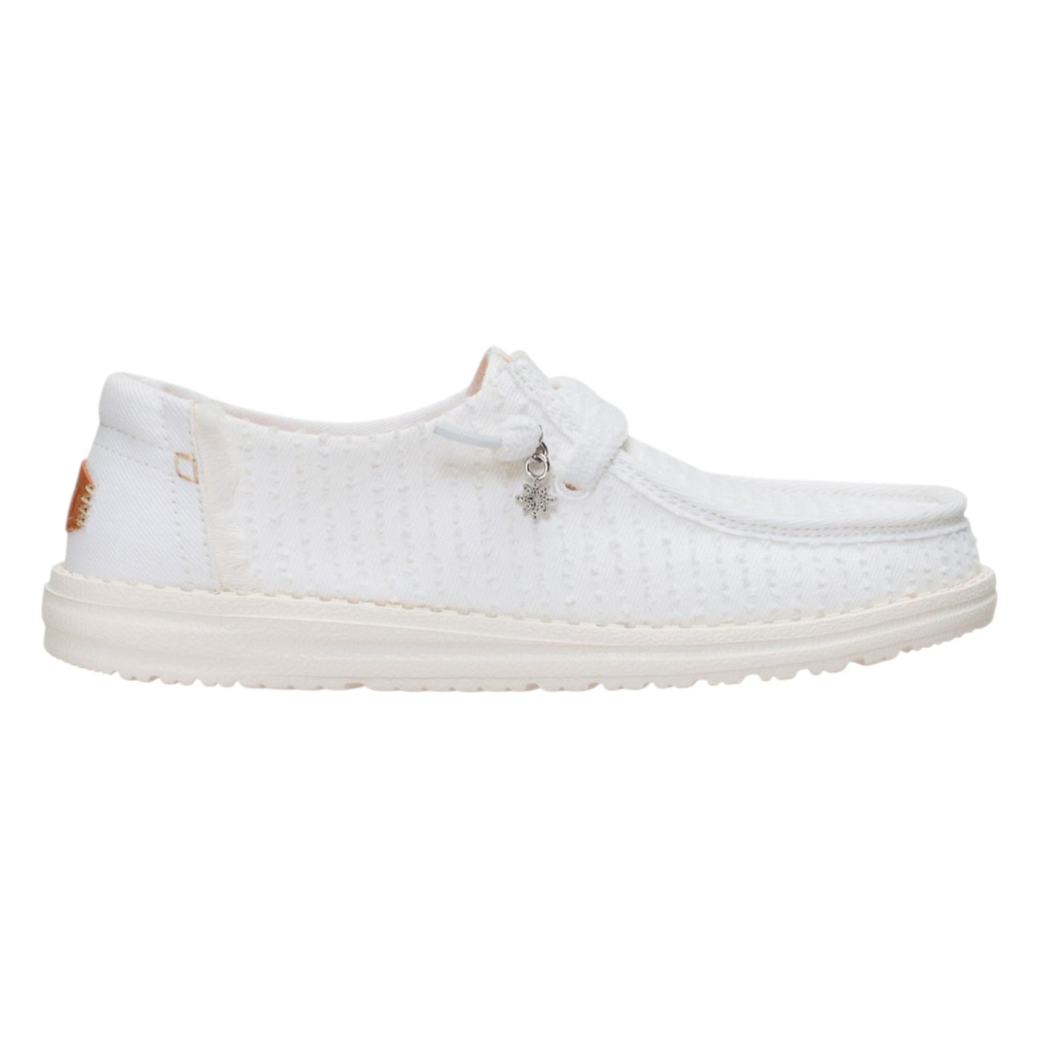 Hey Dude Wendy Frayed Canvas Slip On Donna Bianco Neve
