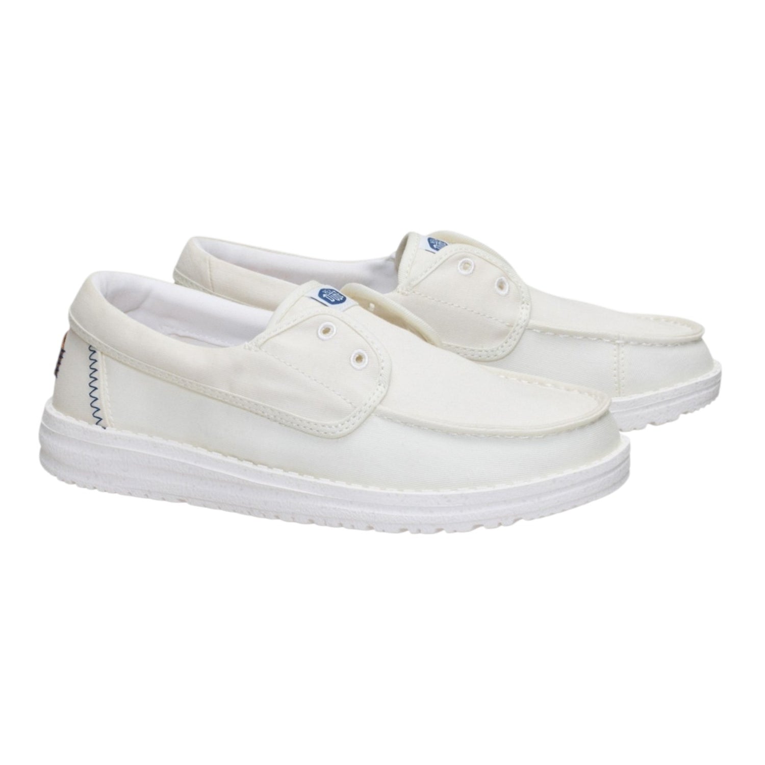Hey Dude Wendy Cru Stretch Canvas Slip On Donna Bianco Neve