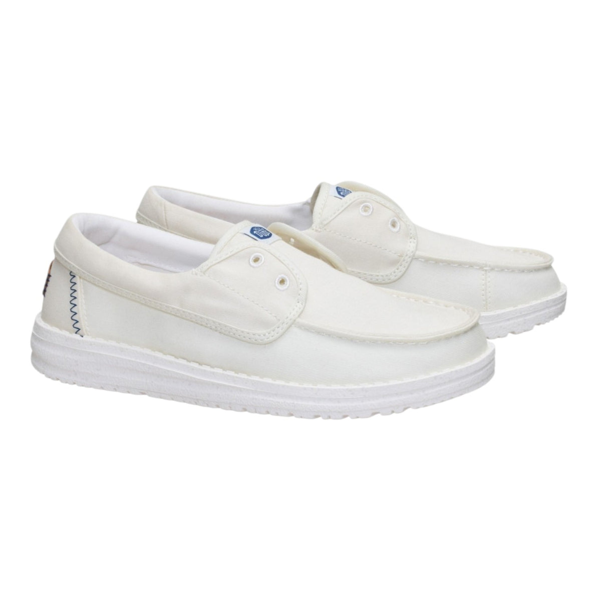 Hey Dude Wendy Cru Stretch Canvas Slip On Donna Bianco Neve