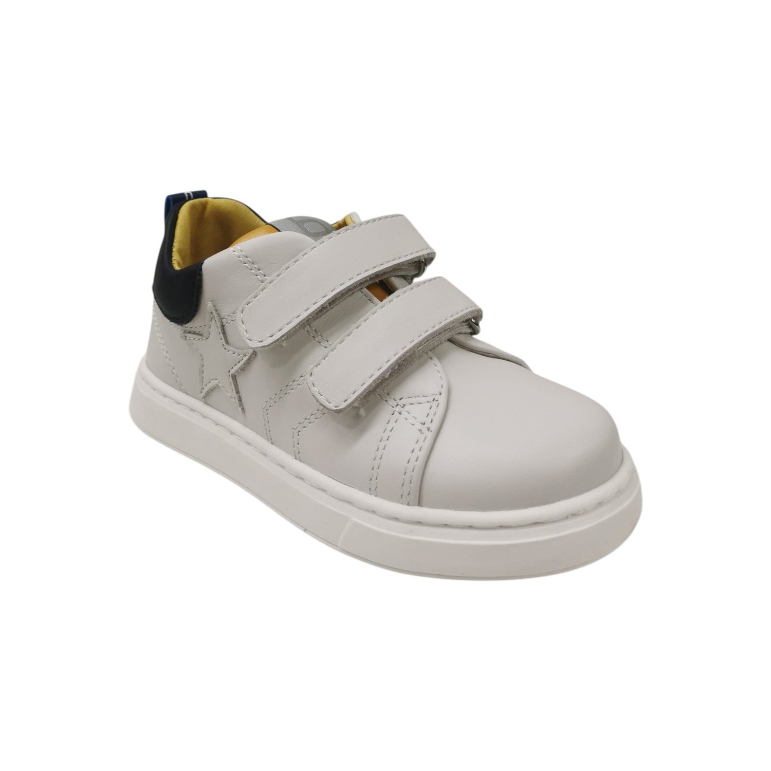Balducci Sneakers Bambino Bianca con Doppio Strappo in Pelle