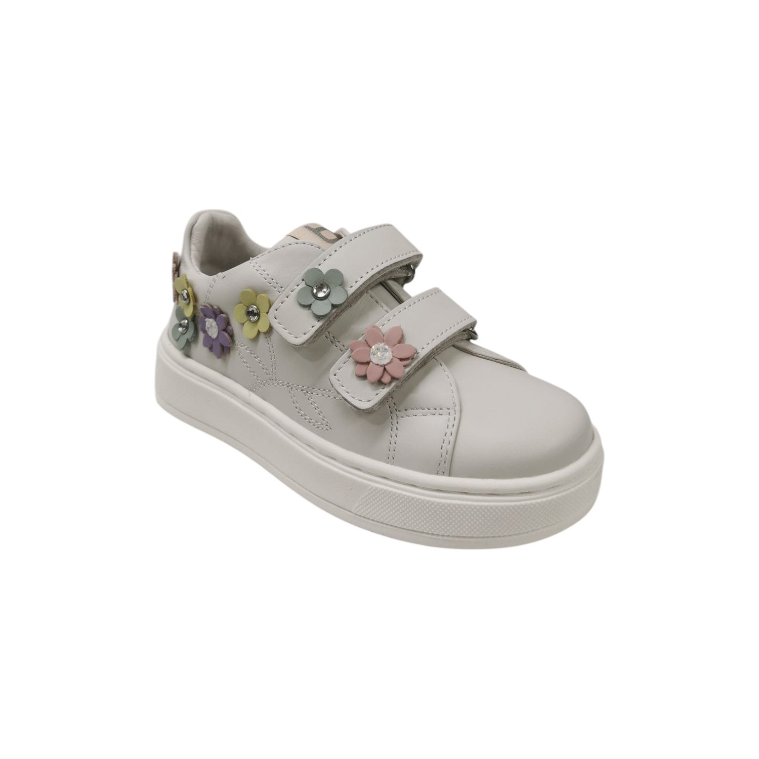 Balducci Sneakers Bambina Bianca con Fiori Multicolor