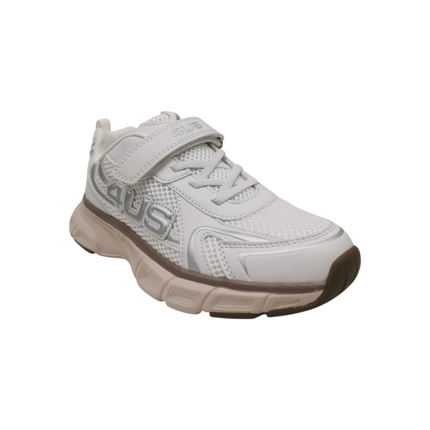 4Us Sneakers Bambino Bianca Beige con Strappo