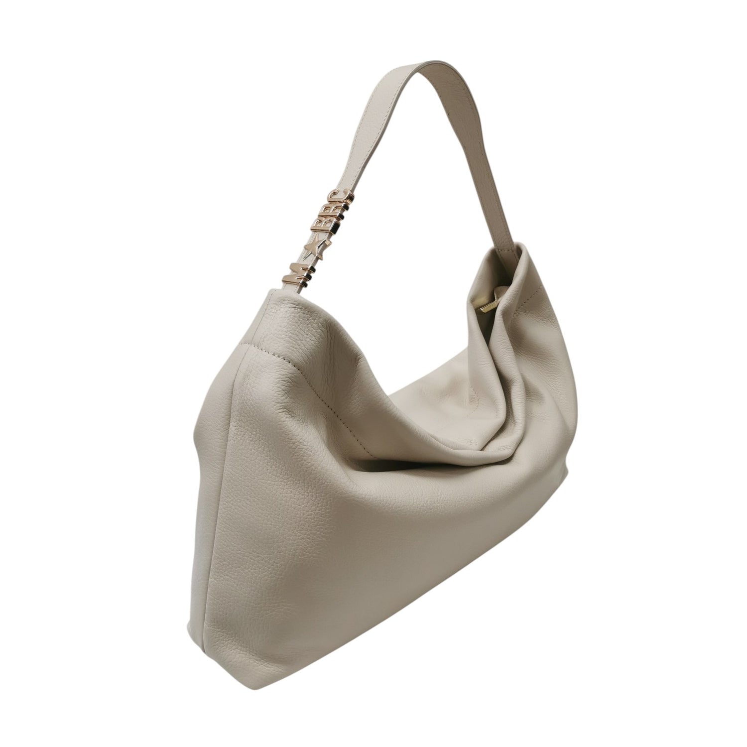 M Brc Borsa a Spalla Donna Linea Block in Morbida Pelle Avorio