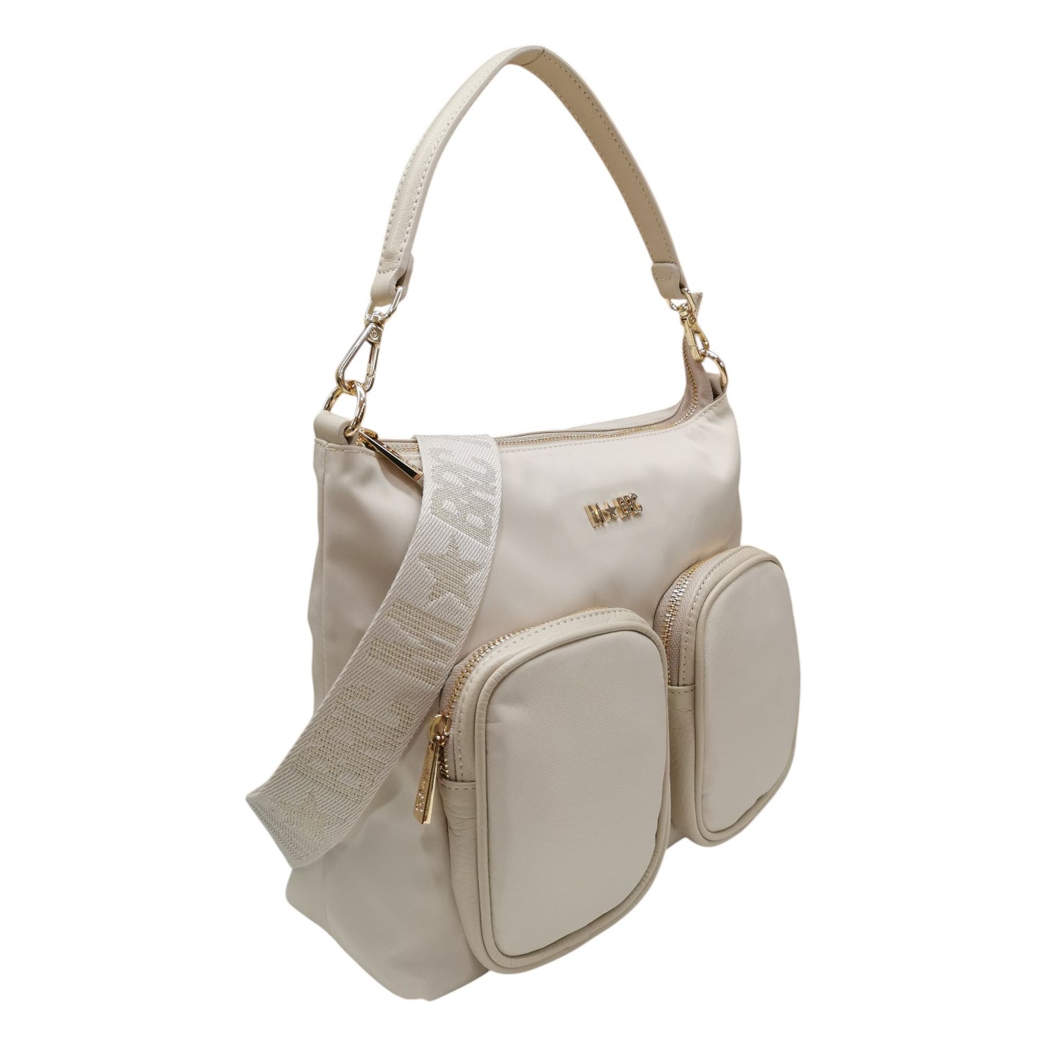 M Brc Borsa a Spalla Donna Linea Golf in Pelle Avorio con Tracolla