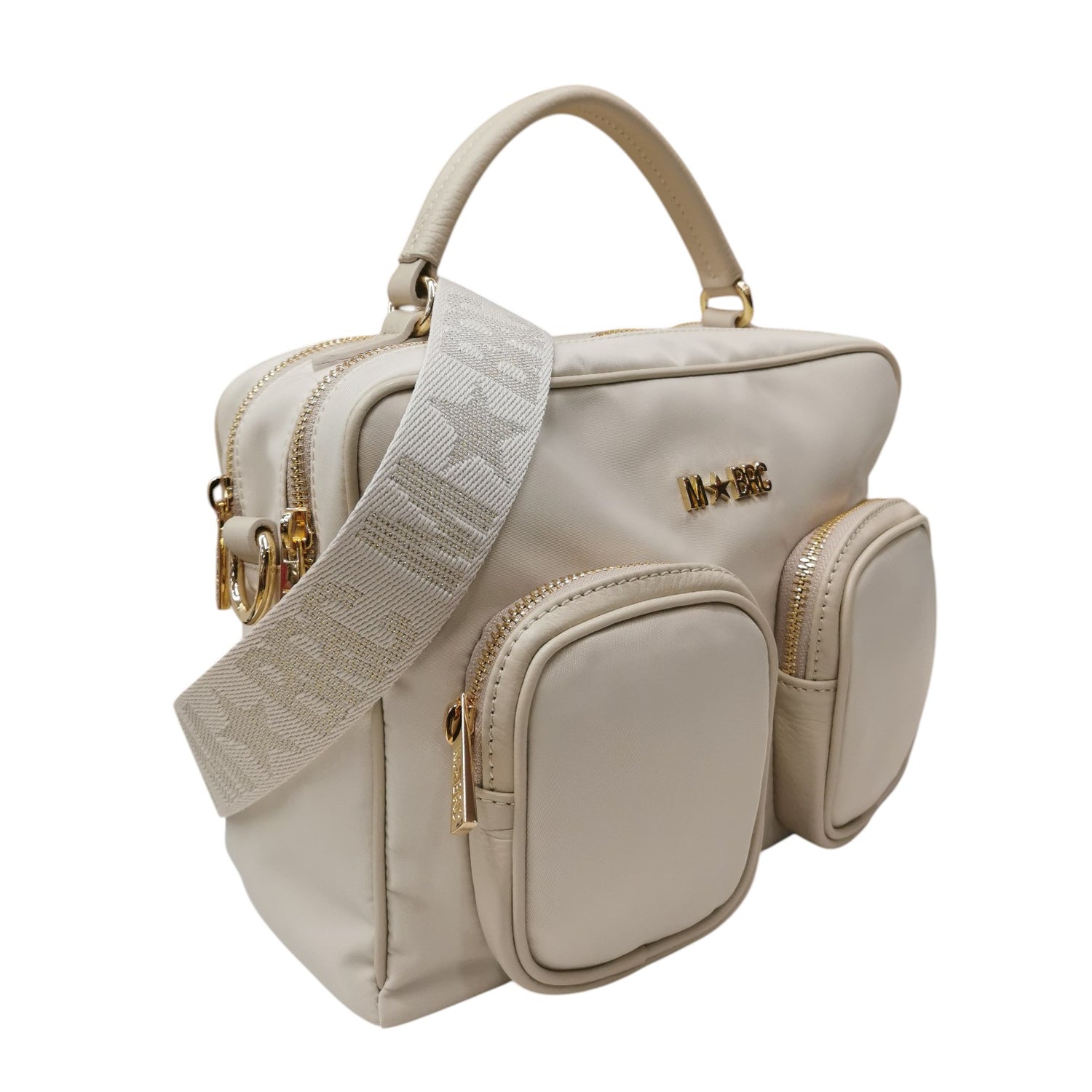 M Brc Borsa a Mano Donna Linea Golf in Pelle Avorio