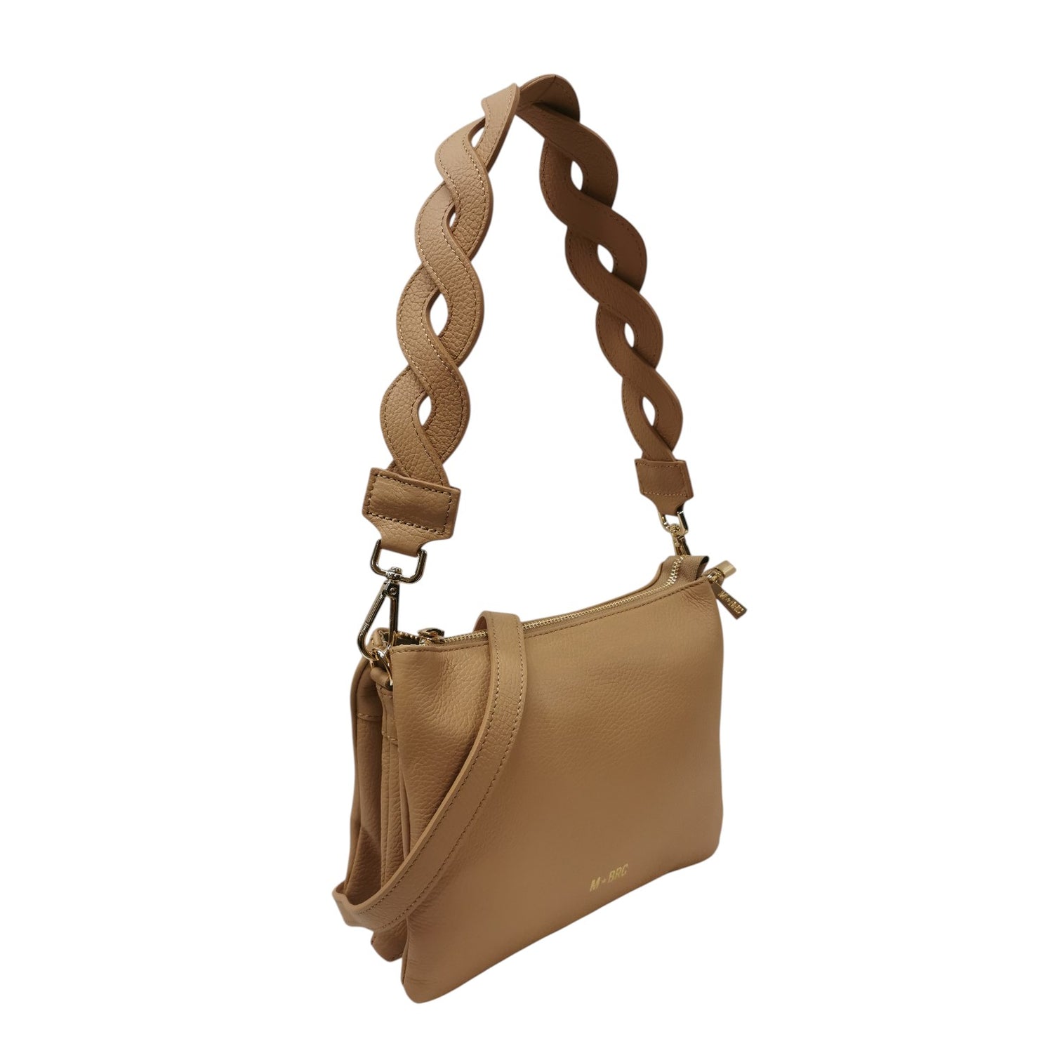M Brc Borsa a Spalla Donna Linea Onda Cammello