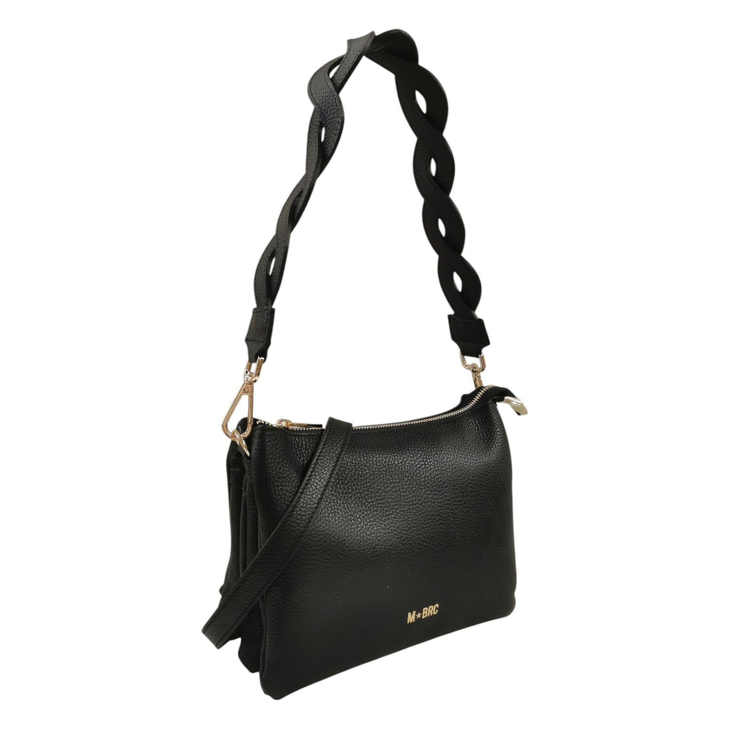 M Brc Borsa a Spalla Donna Linea Onda Nera