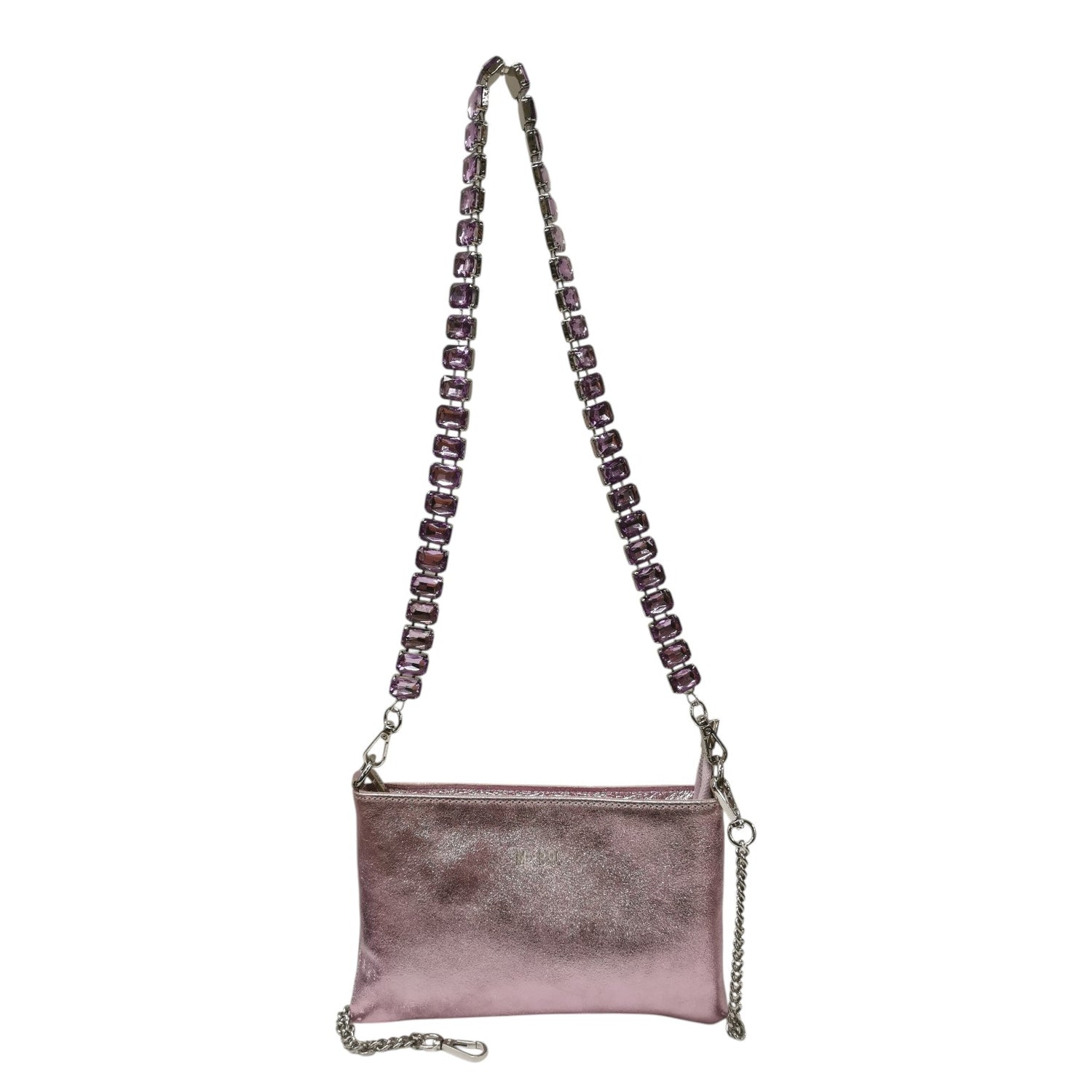 M Brc Pochette Donna Linea Strass Glicine con Tracolla Gioiello