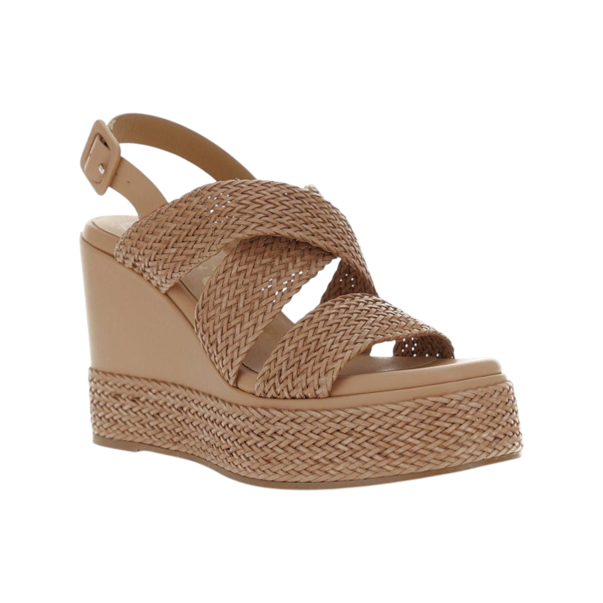 CafèNoir Sandalo Donna Cuoio con Zeppa Alta 110mm ed Intreccio